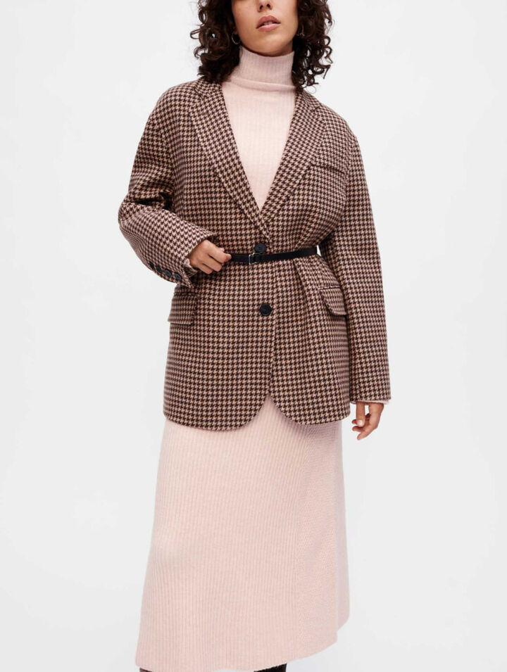 Manteau oversize en pied de poule