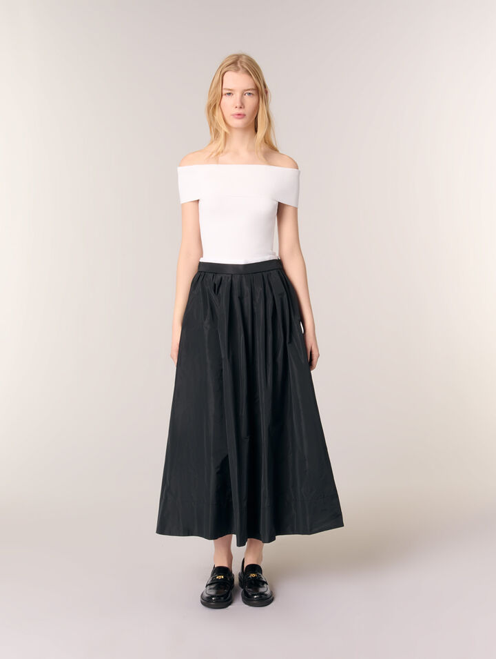 Jupe longue avec taille contrastée 