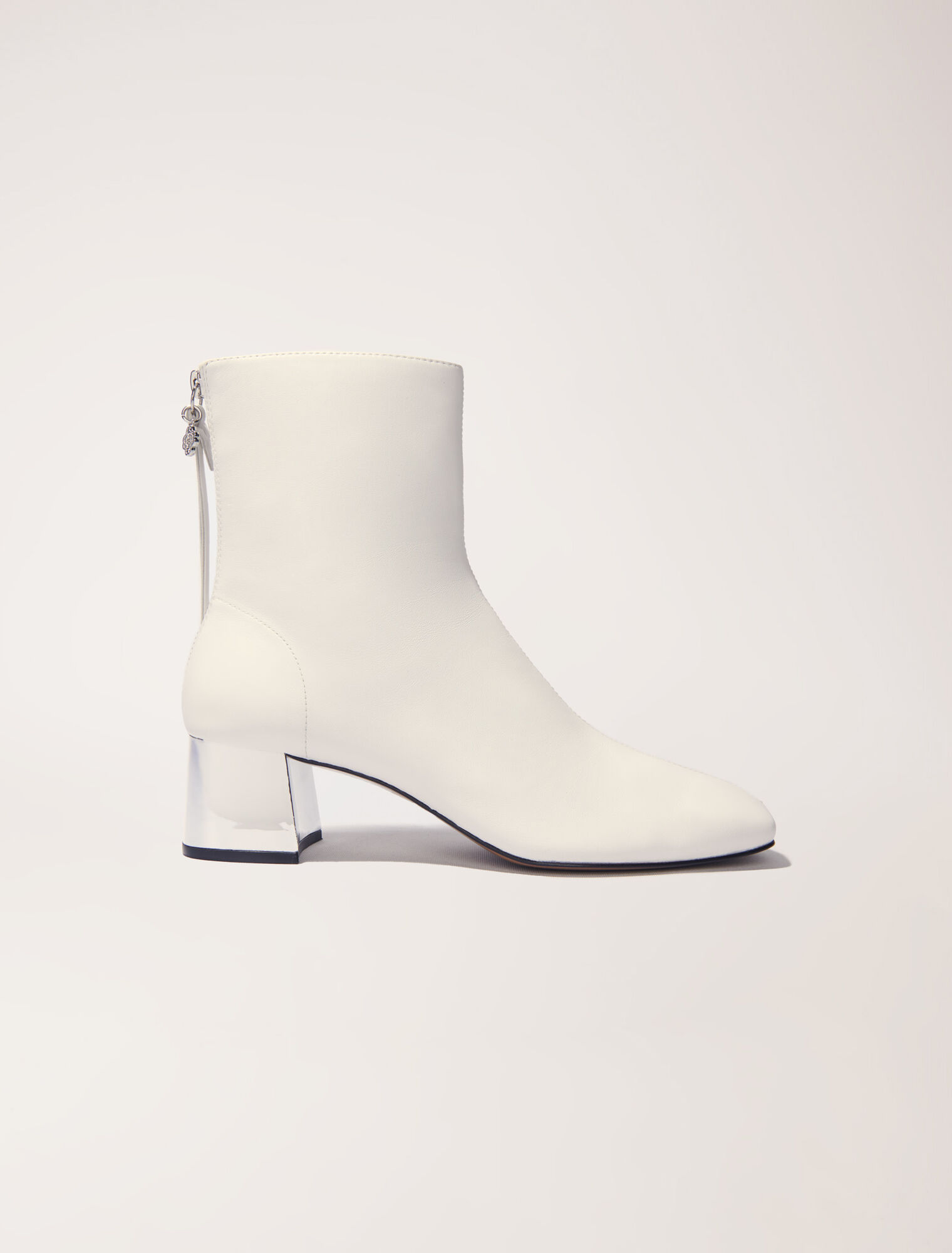 Bottines en cuir à bout carré