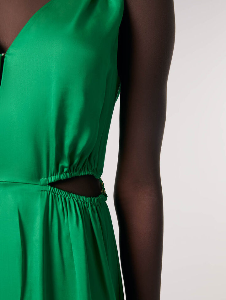 Robe longue satinée