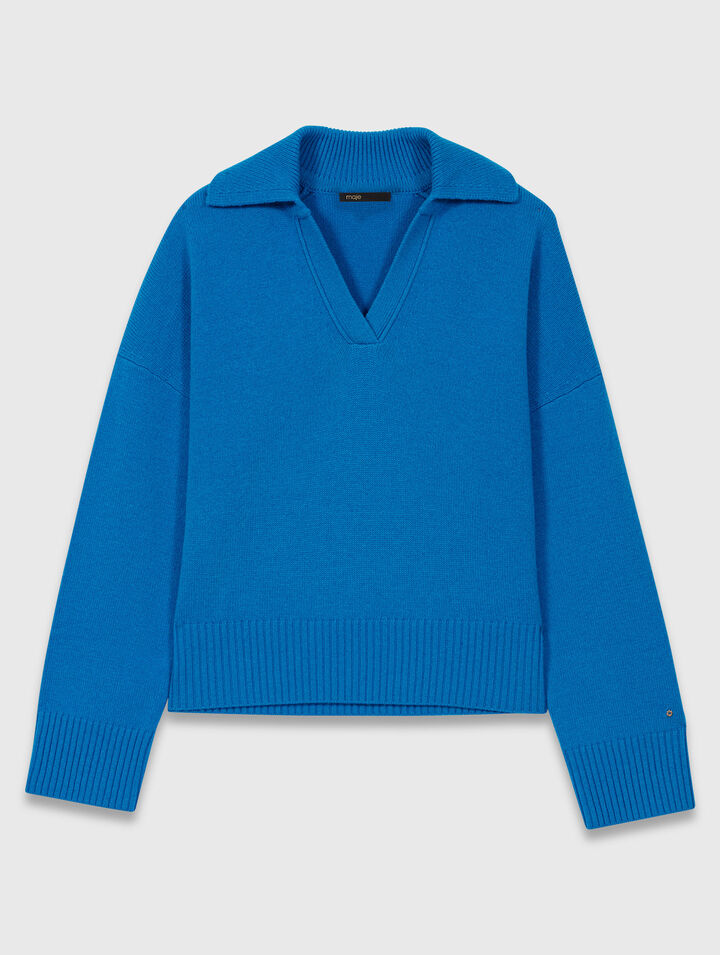Cardigan à col polo ouvert