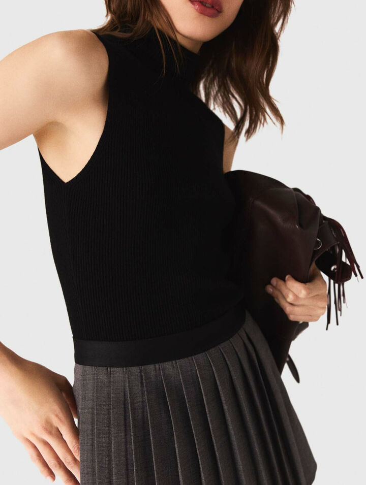Top en maille sans manches