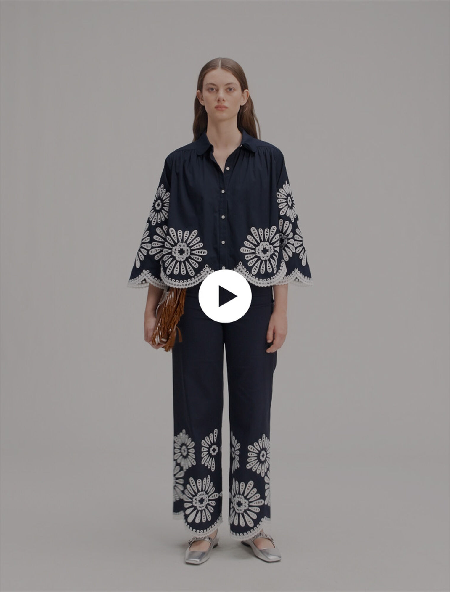 Chemise courte avec détails crochet