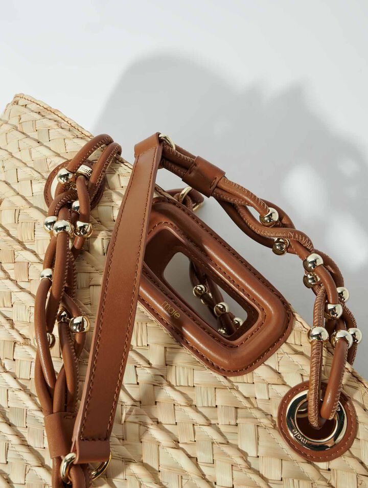 Panier tressé effet raphia