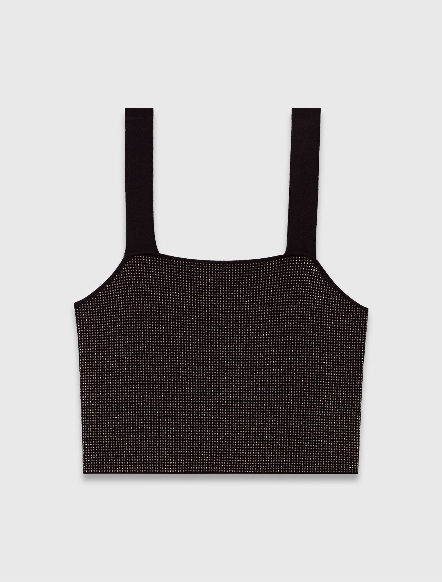 Top à bretelles en maille strassée