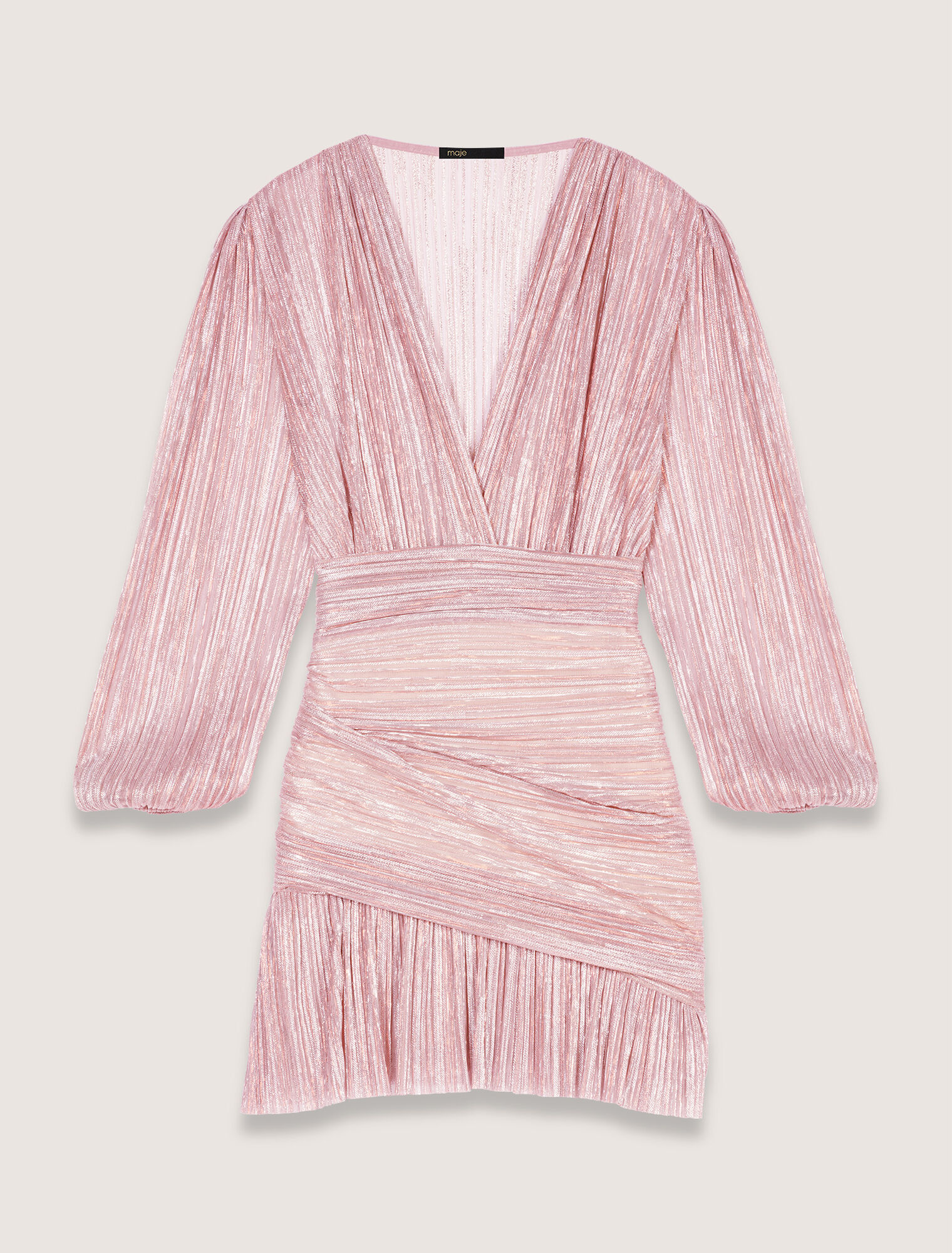 Robe plissée fibres métallisées