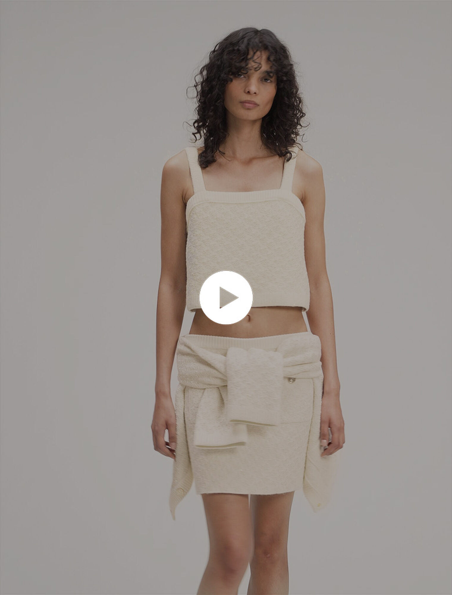 Top court en maille effet tweed