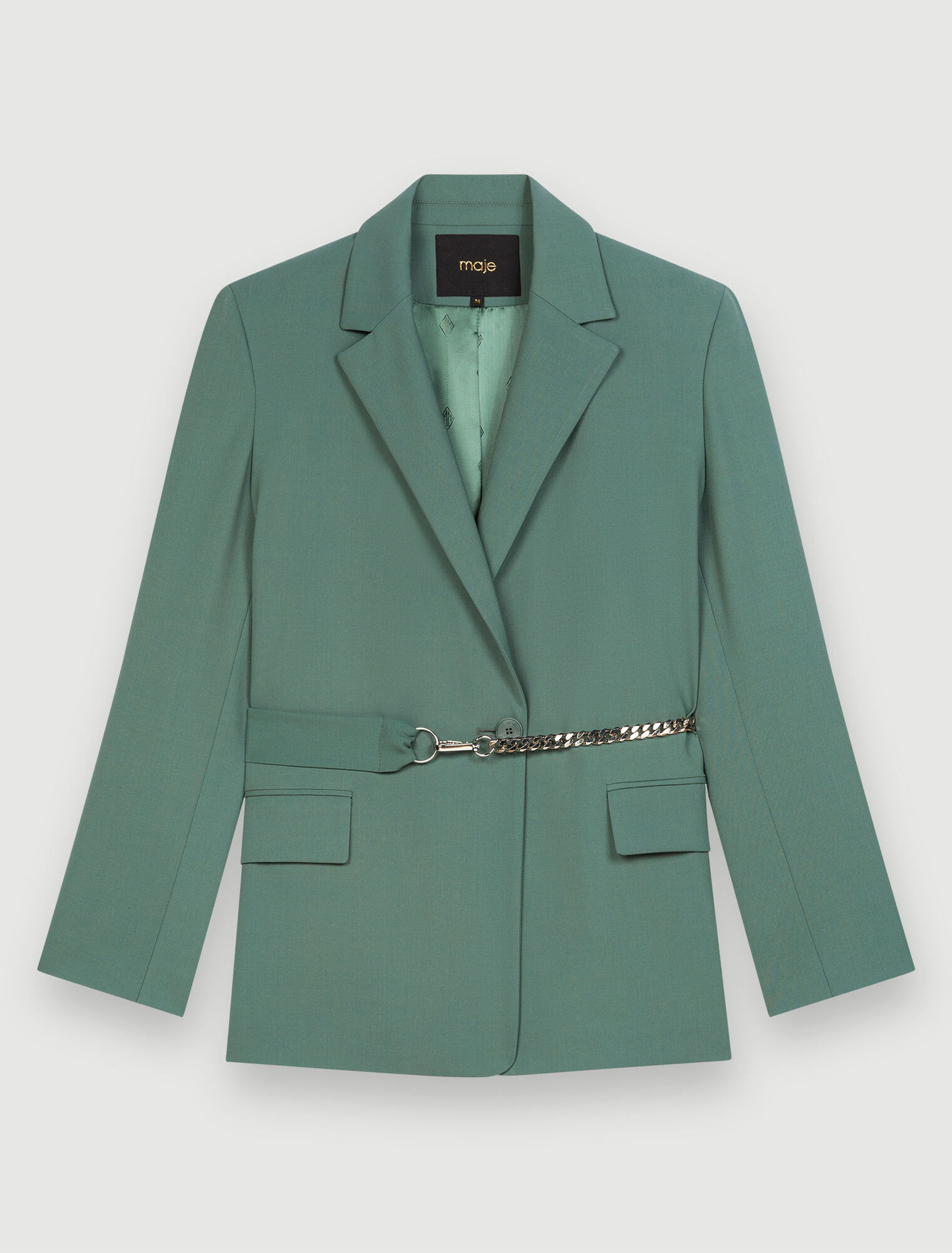Veste tailleur à ceinture chaîne