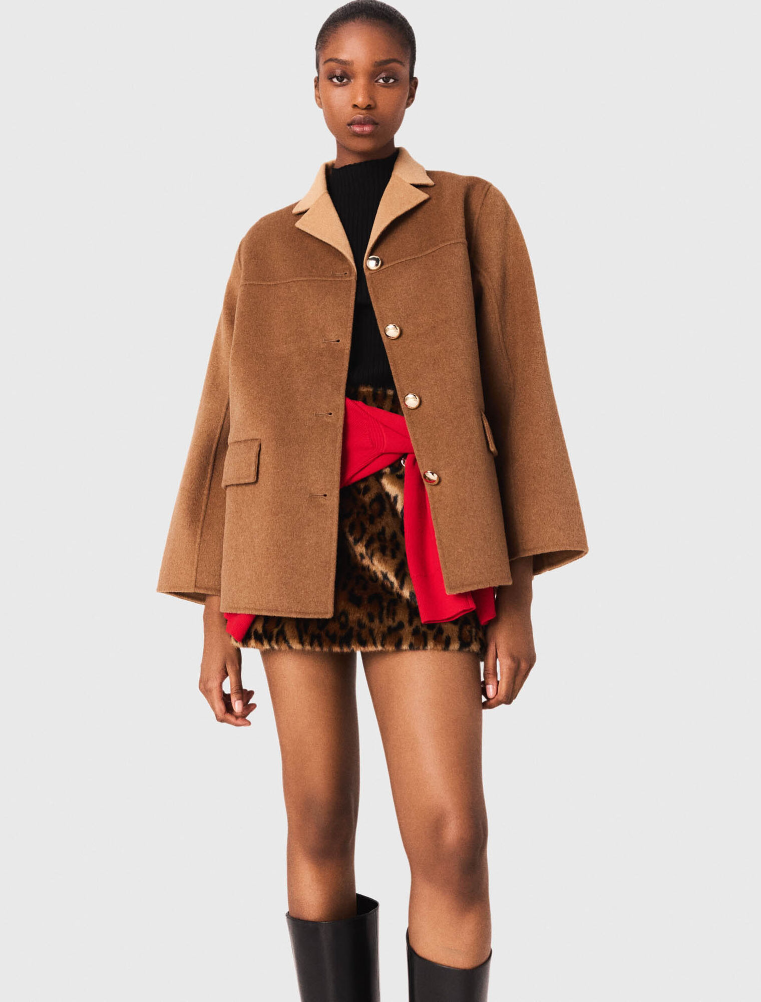 Manteau mi-long double face