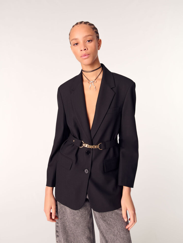 Veste de tailleur à ceinture