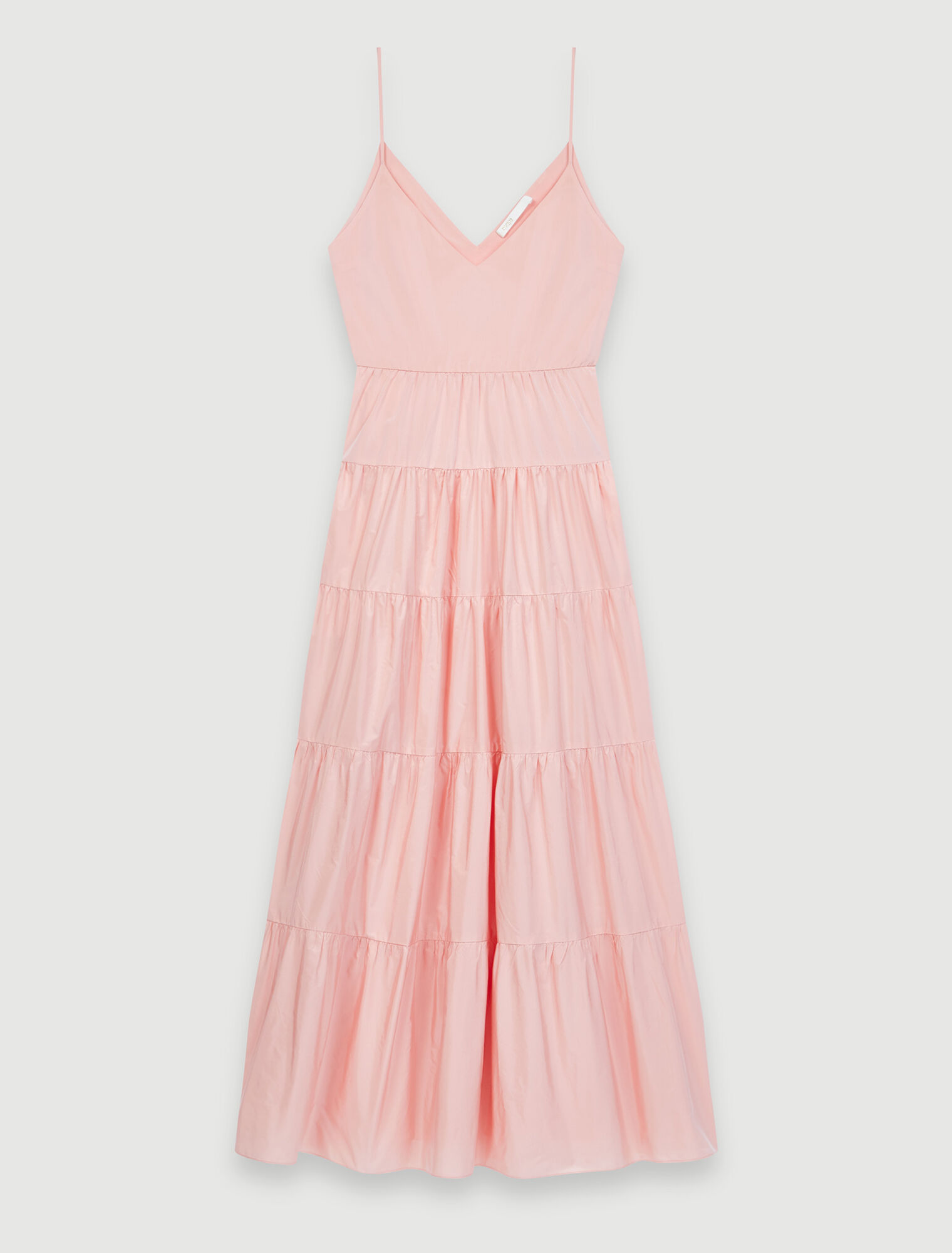 Robe maxi à fines bretelles en taffetas