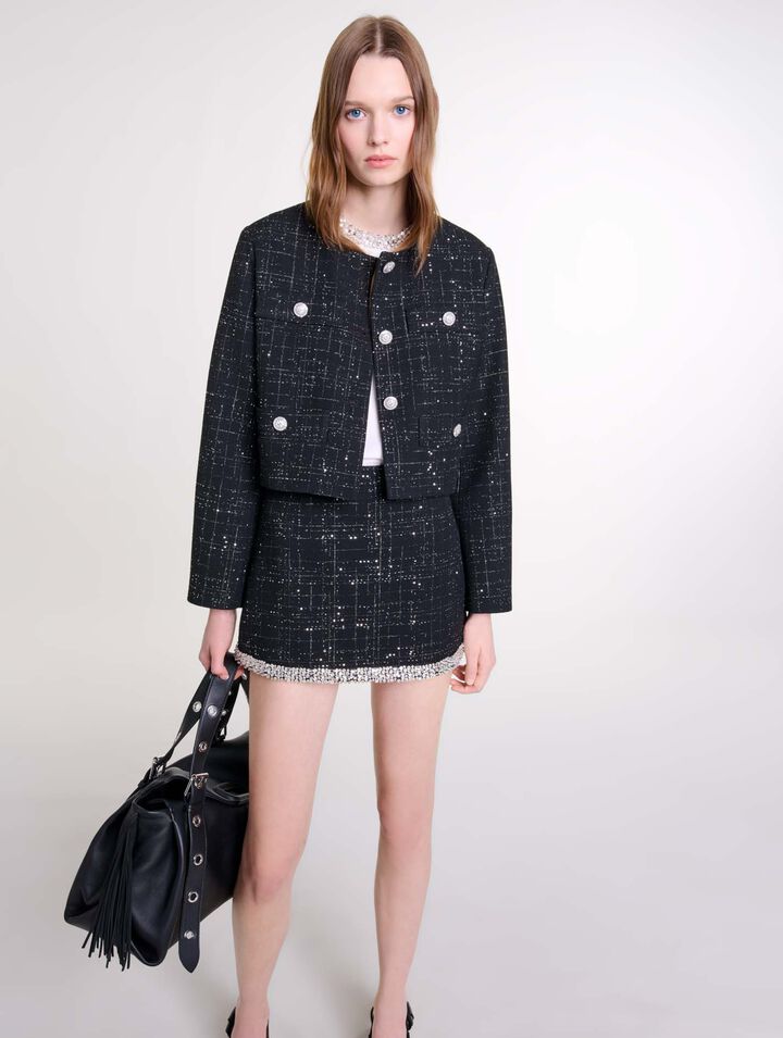 Veste courte en tweed