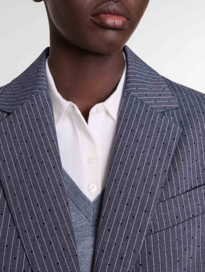 Veste de tailleur strass&eacute;e