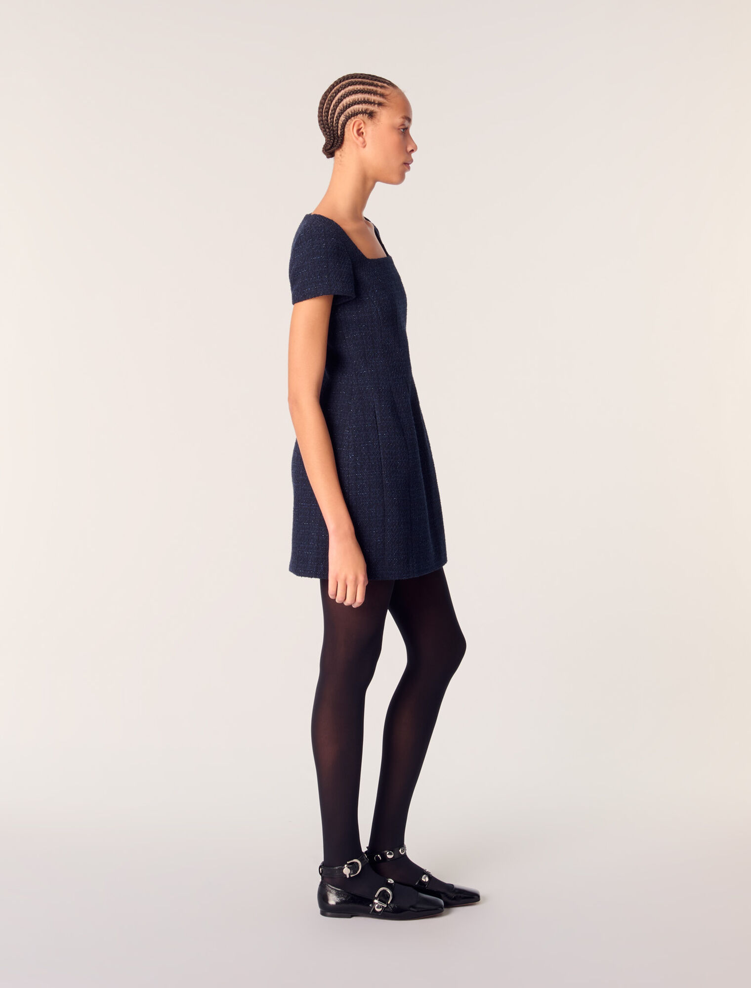 Robe courte en tweed