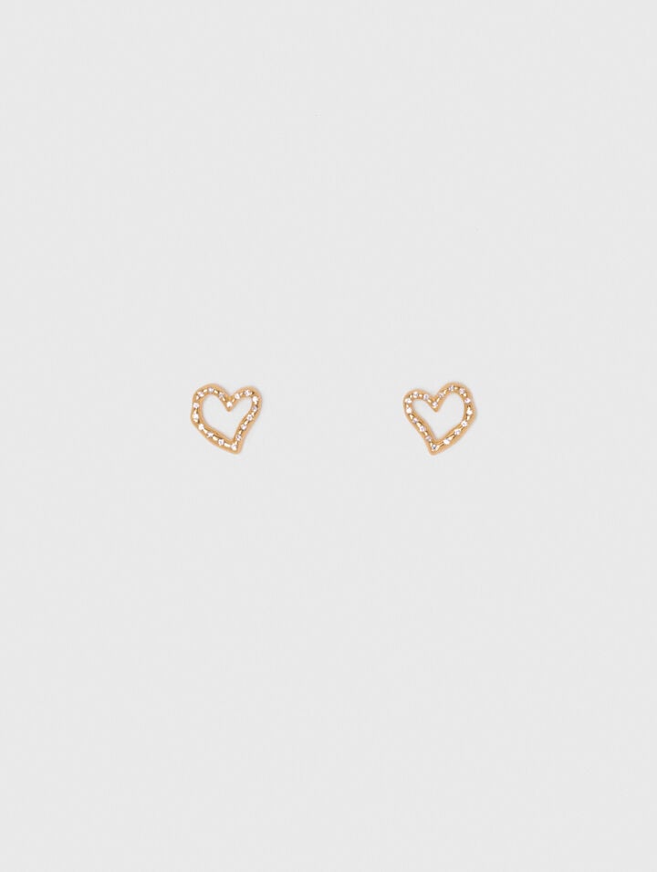 Puces d'oreilles cœur à strass
