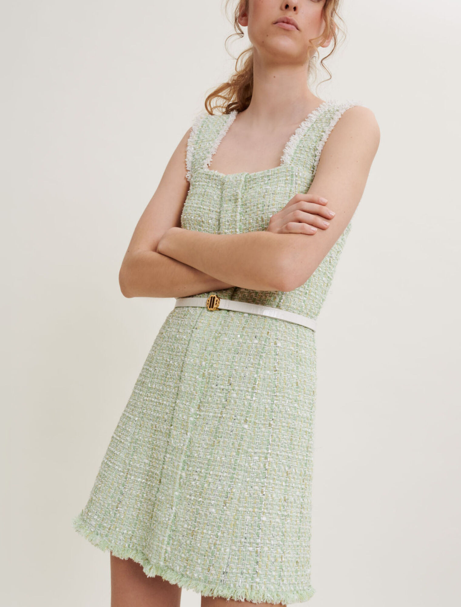 Robe en tweed avec brillance