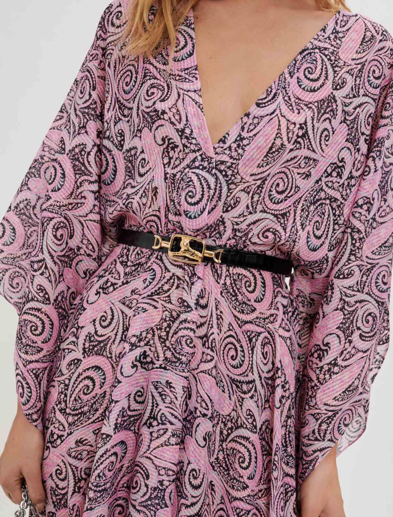 Robe foulard fluide à imprimé Paisley
