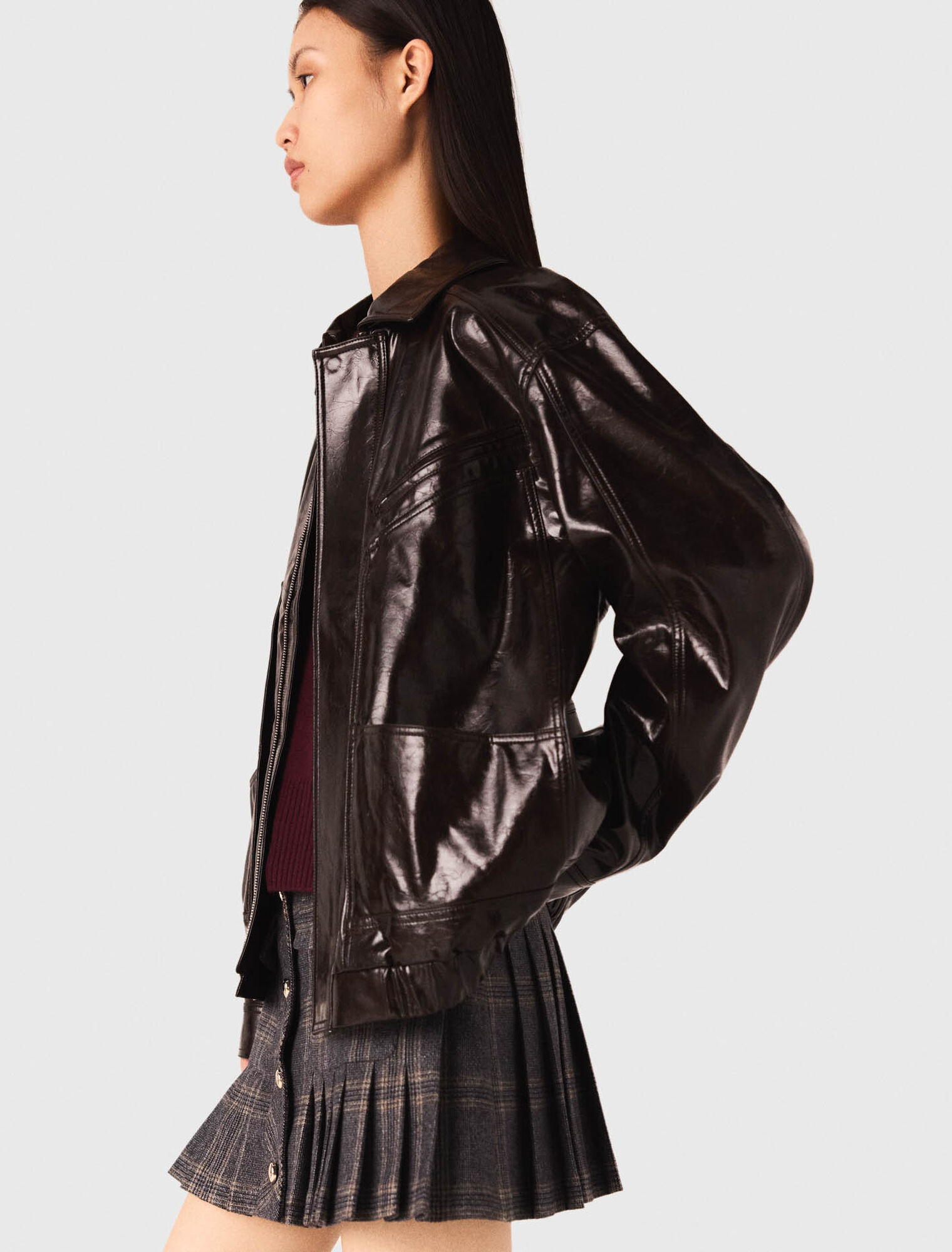 Veste simili cuir craquelé