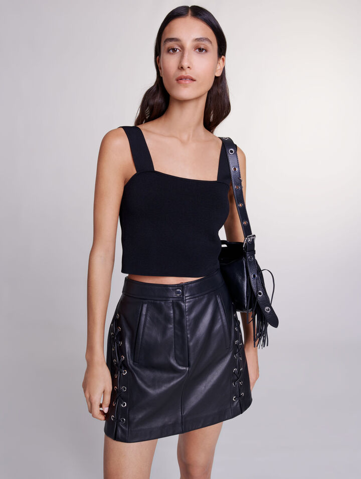 Jupe courte en cuir