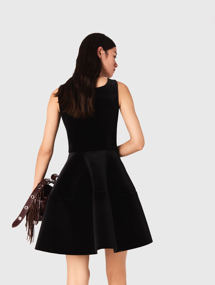Robe courte patineuse en velours