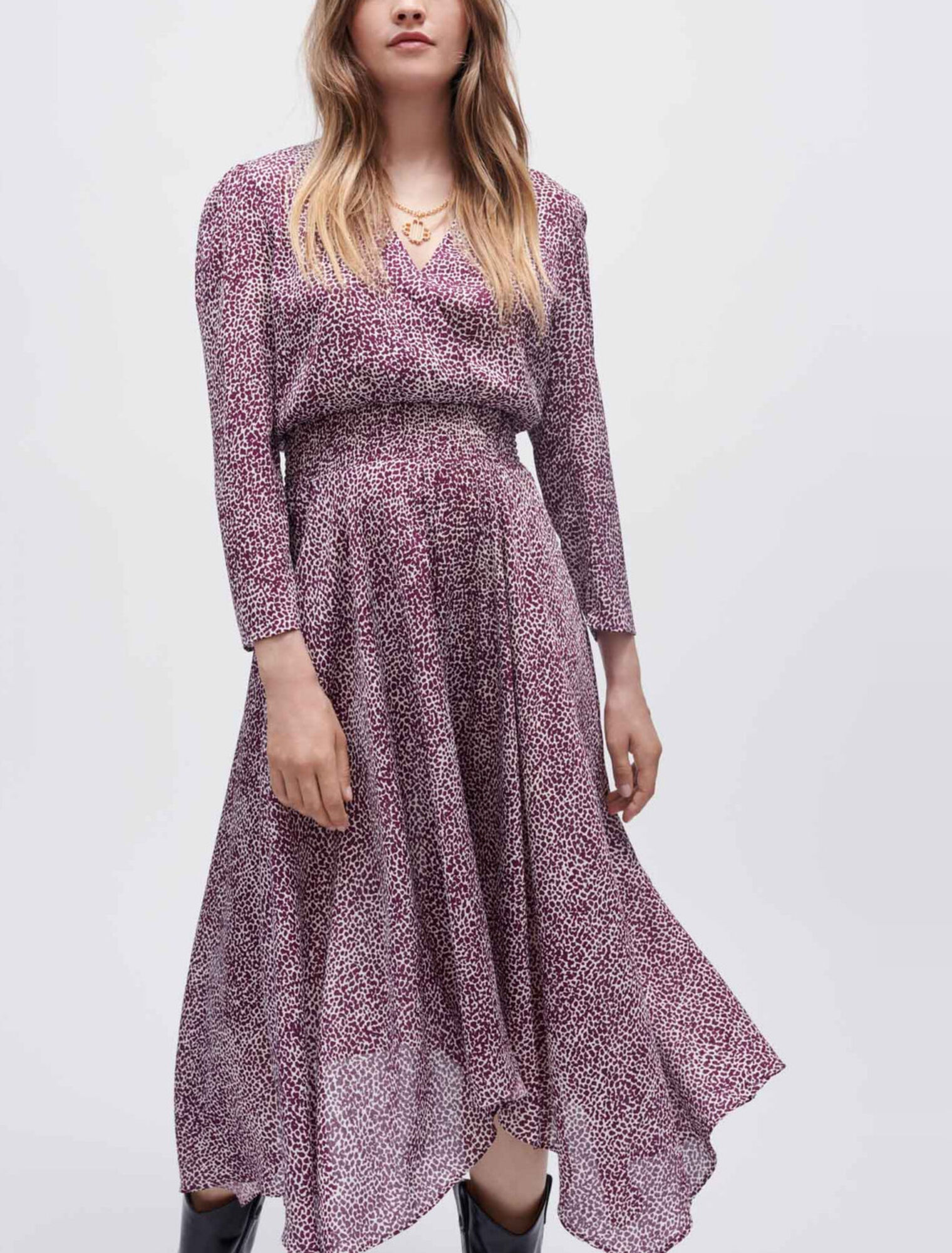 Robe asymétrique imprimée Léopard