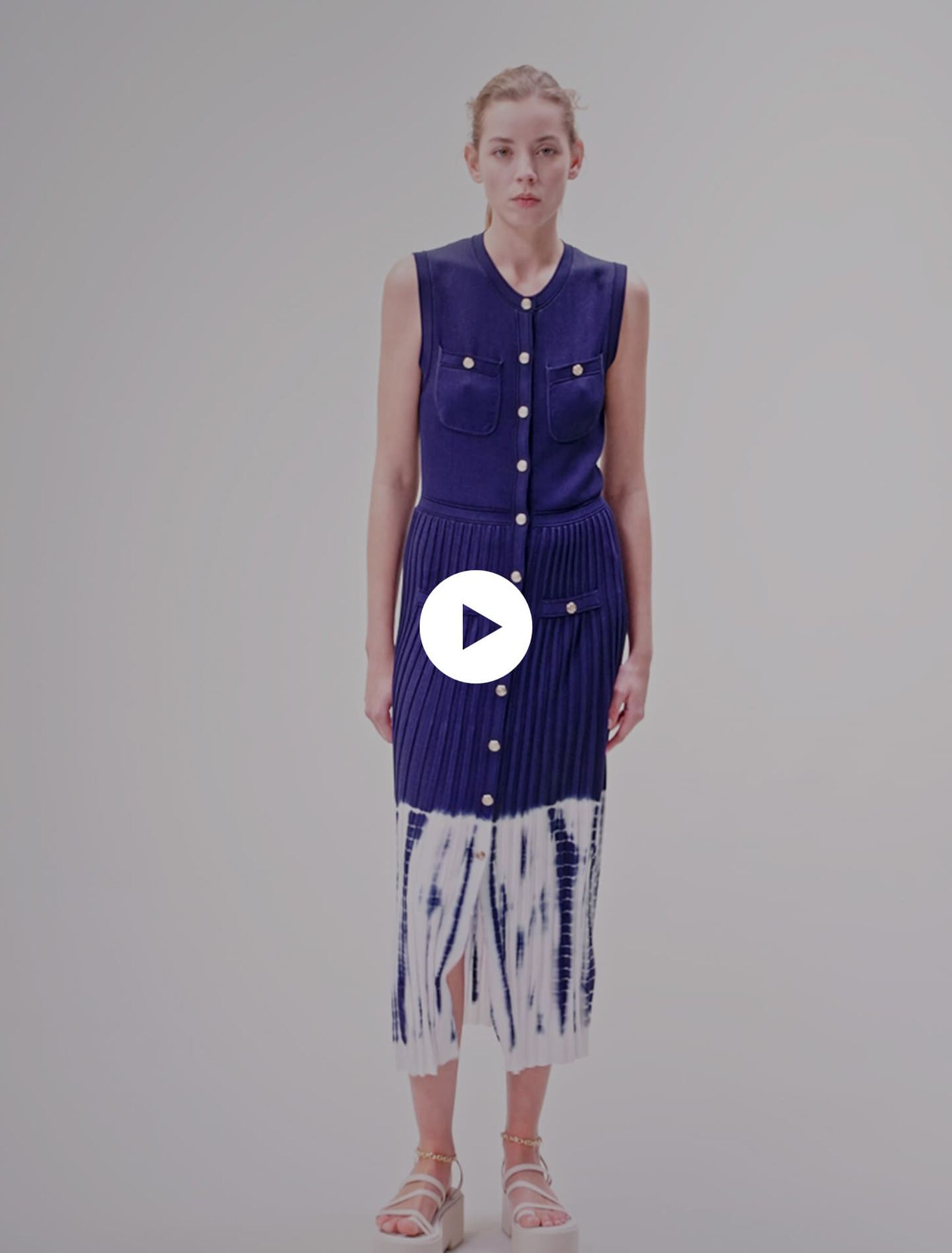 Robe longue en maille tie an dye