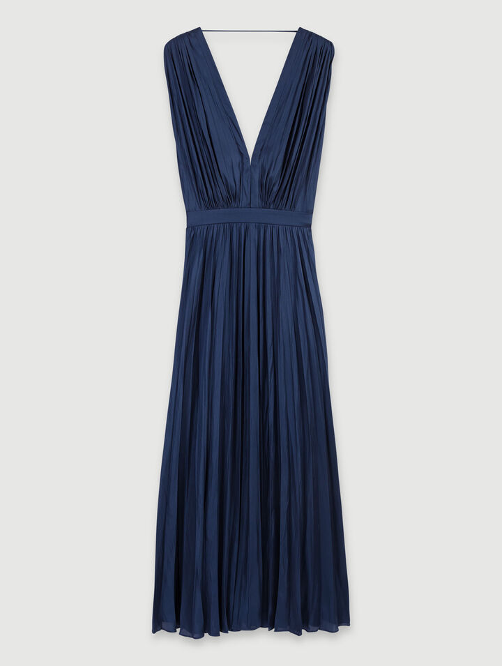 Robe longue plissée