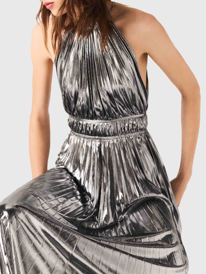 Robe longue plissée