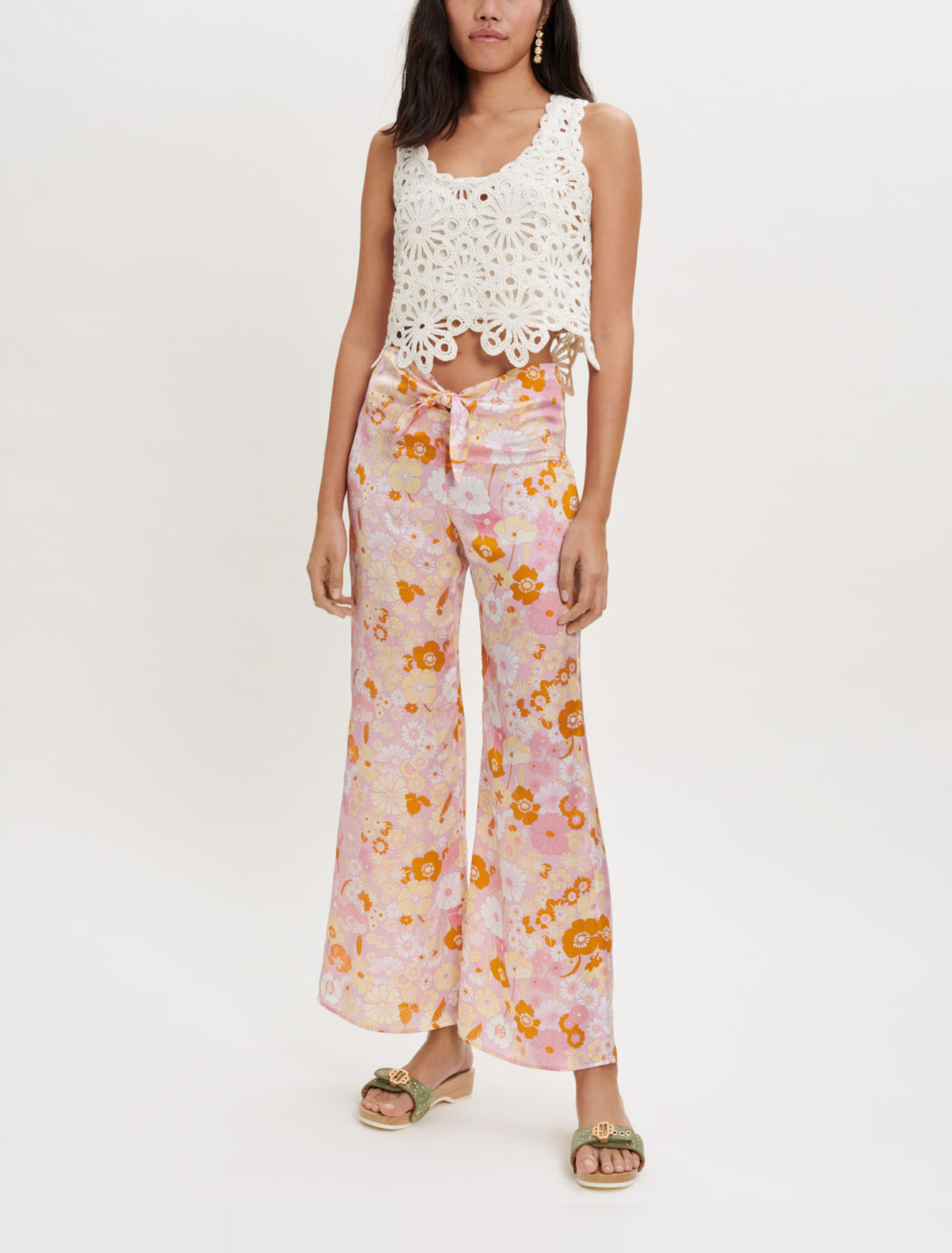 Pantalon fluide imprimé Flower Power