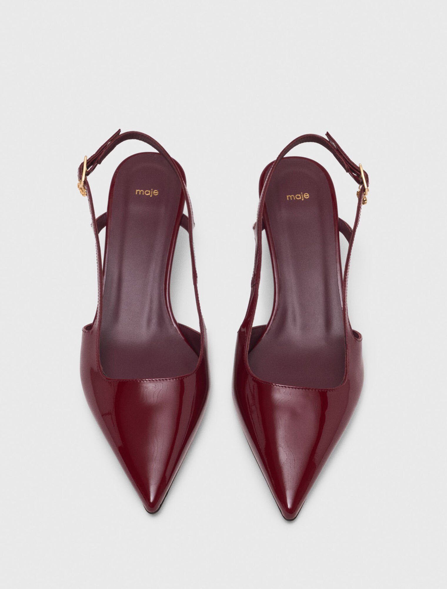 Escarpins slingback en cuir vernis