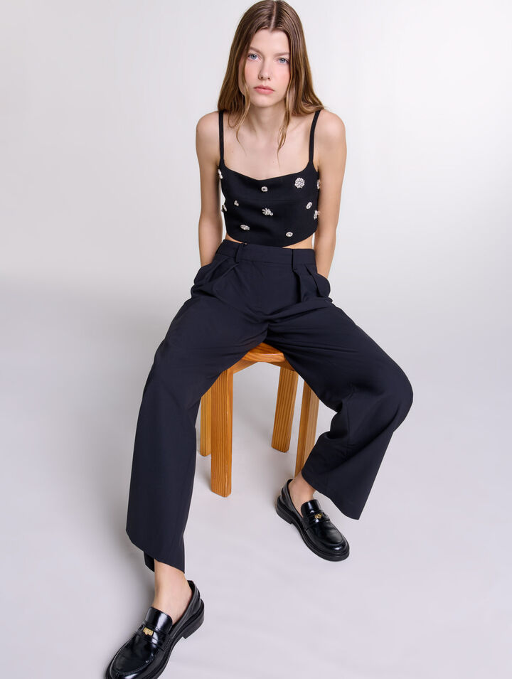 Pantalon large avec ceinture