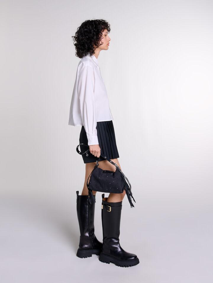 Chemise courte ornée de perles