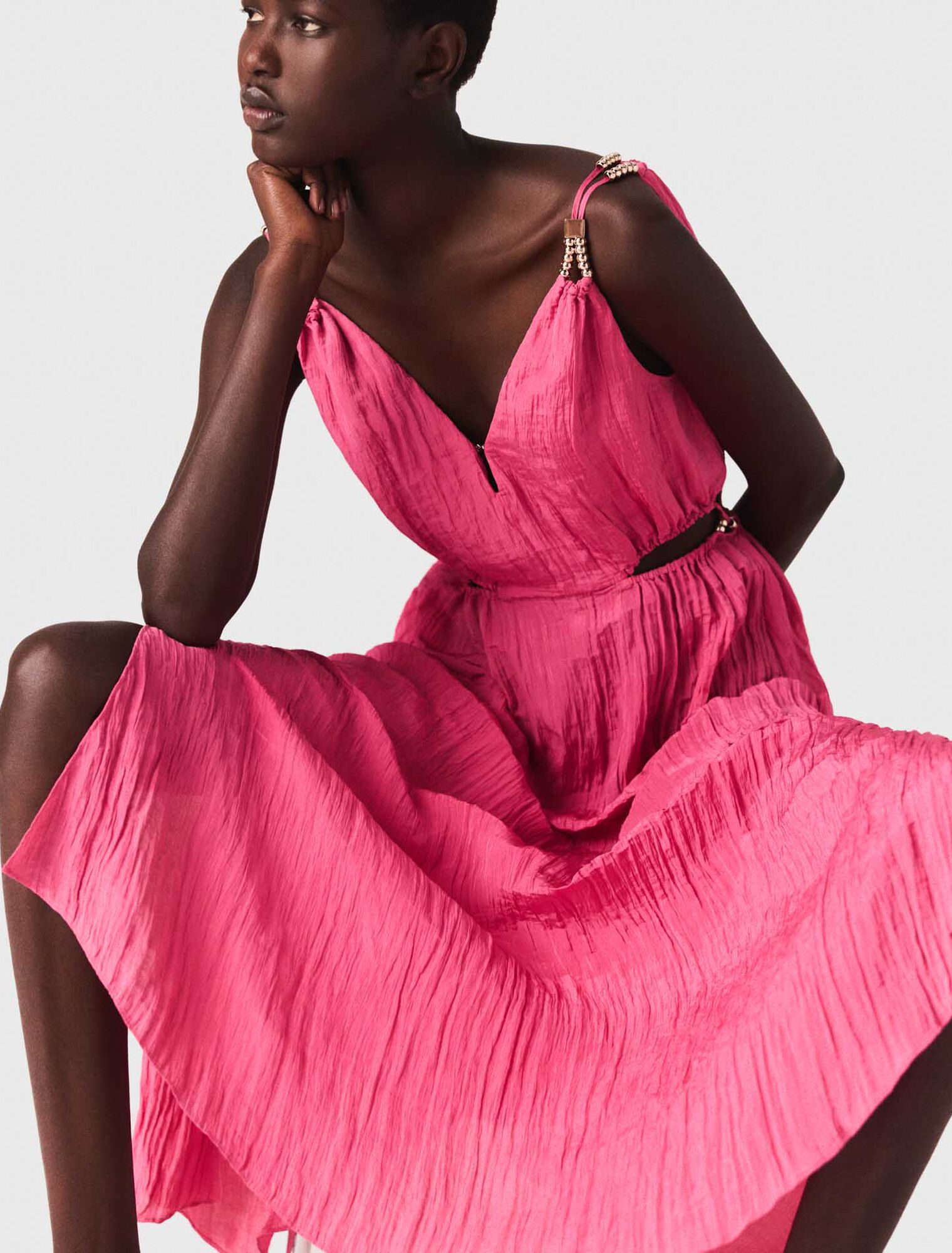 Robe midi ajourée