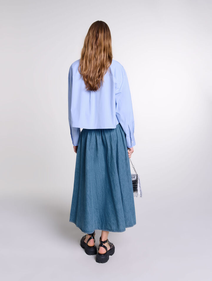 Jupe smockée en jean