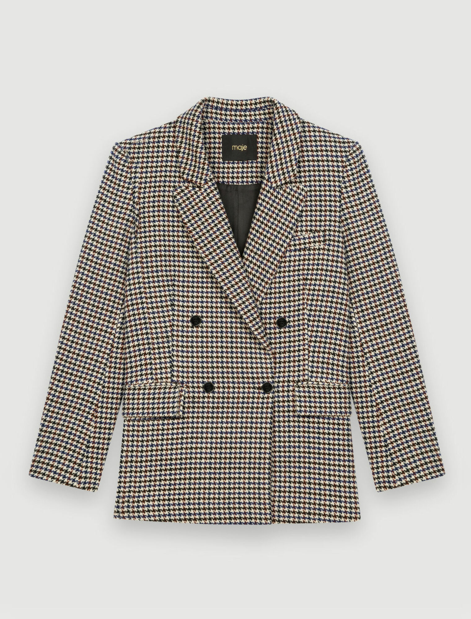 Veste large et épaisse en pied de poule