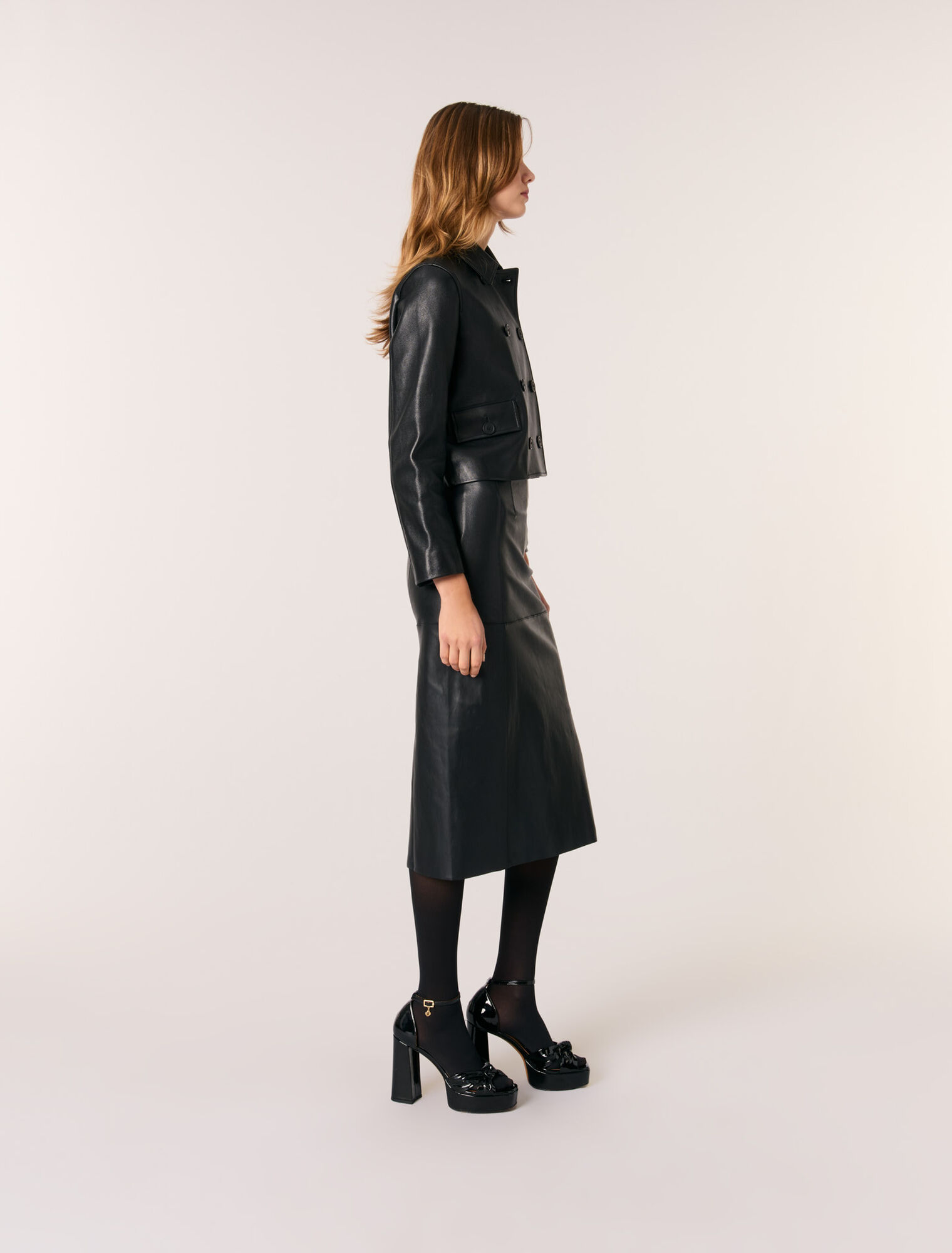 Veste courte en cuir