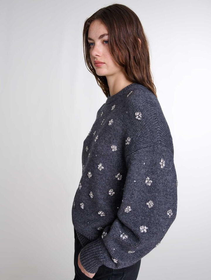 Pull en maille à strass