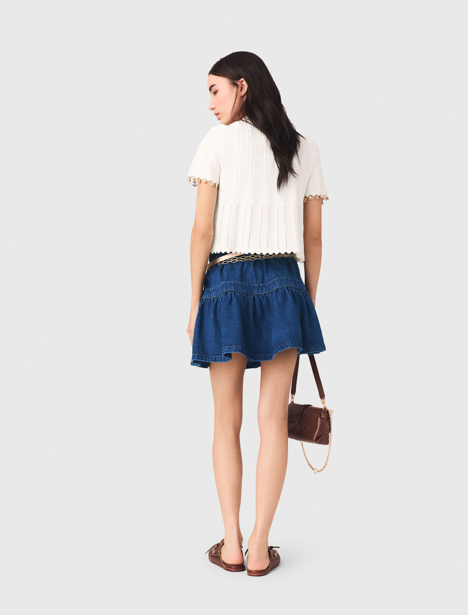 Cardigan avec bijoux dor&eacute;s