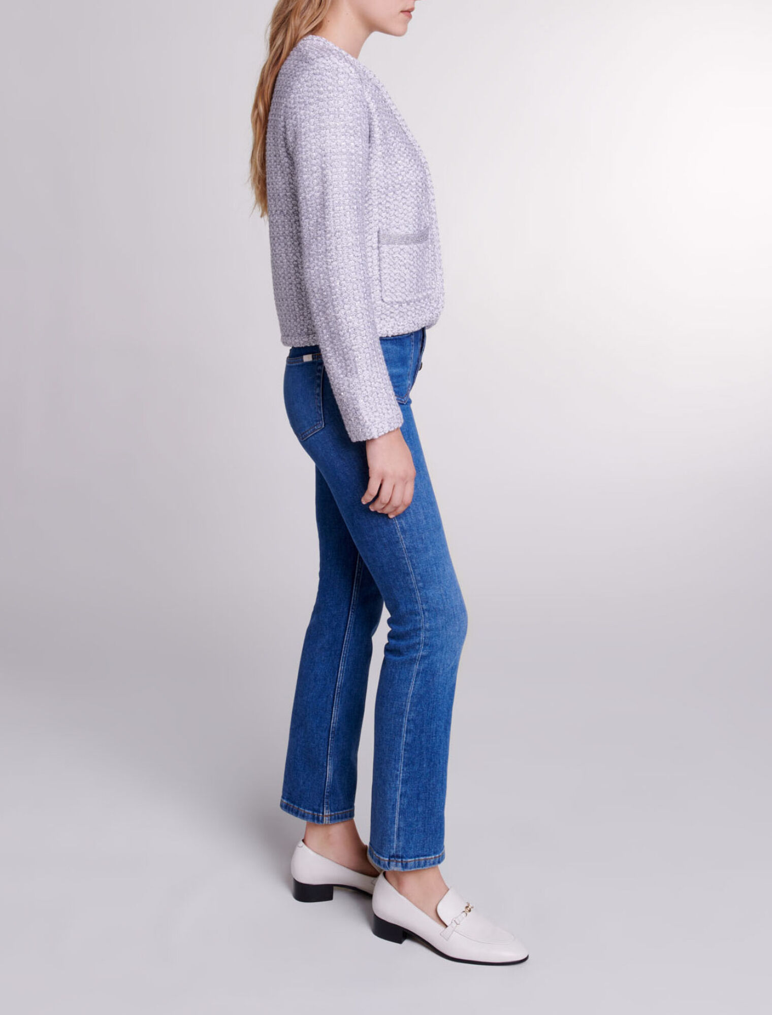 Cardigan en maille effet tweed