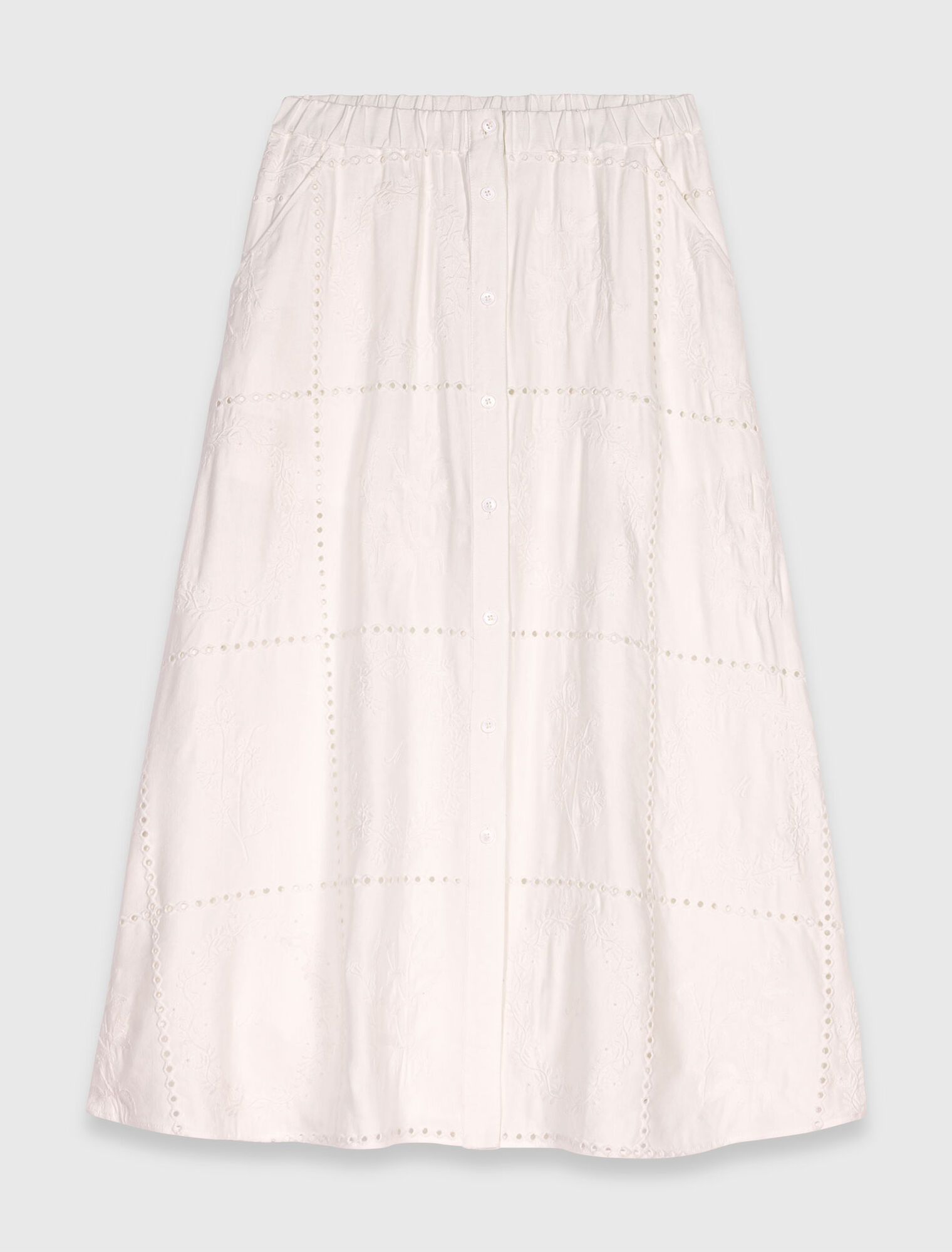 Jupe midi brodée