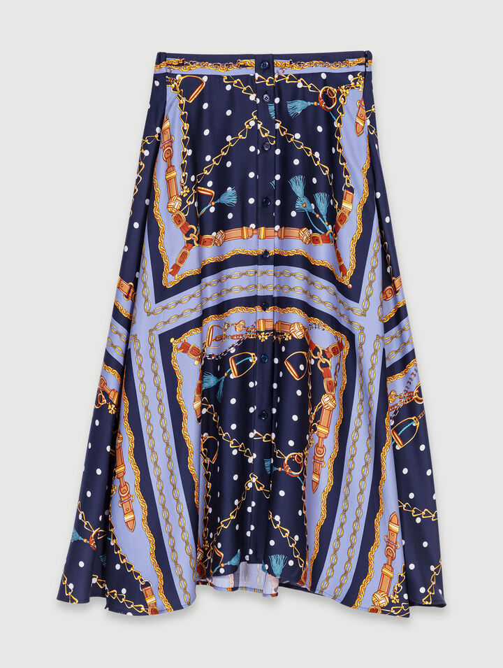 Jupe short satinée imprimée 