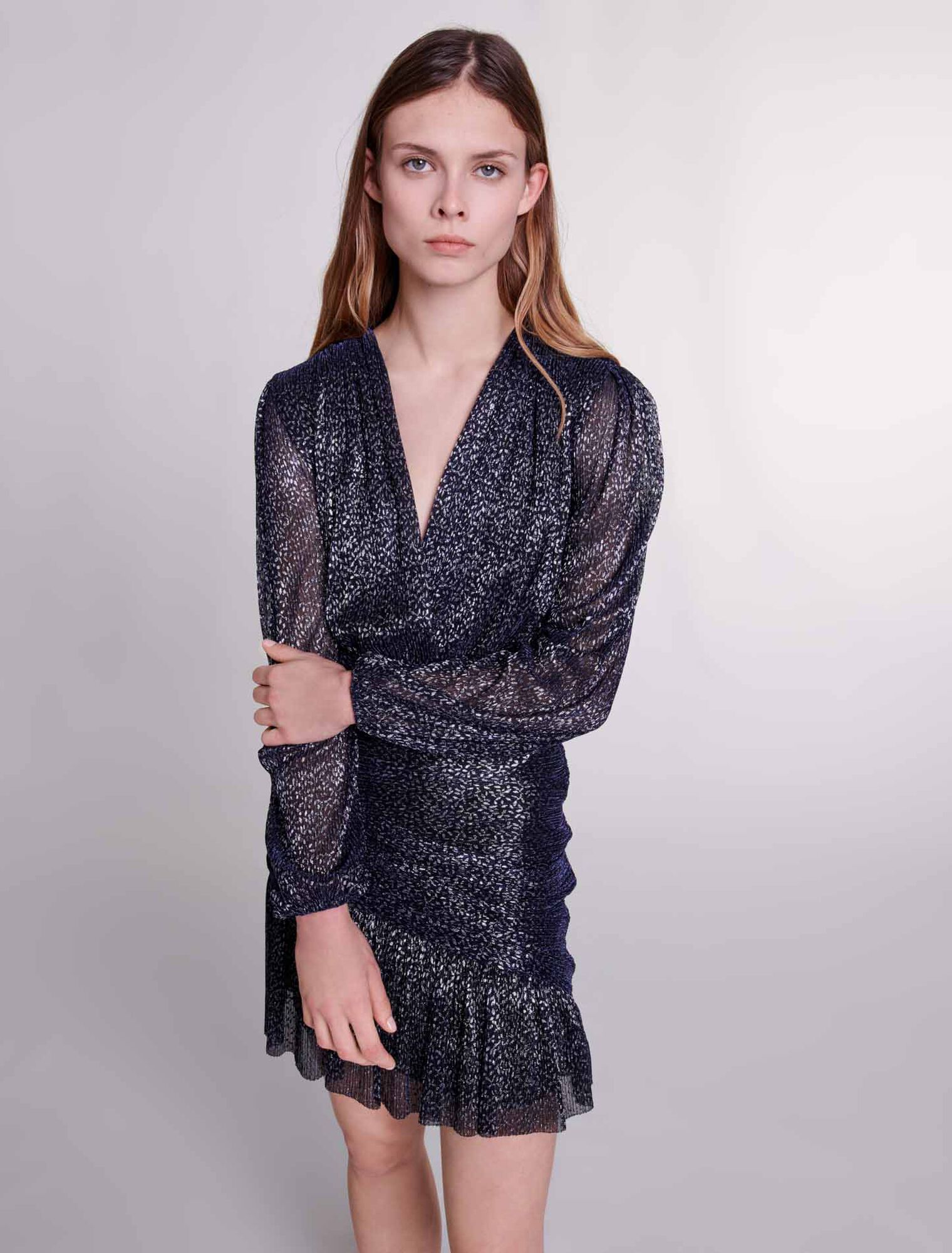Robe en lurex drapée