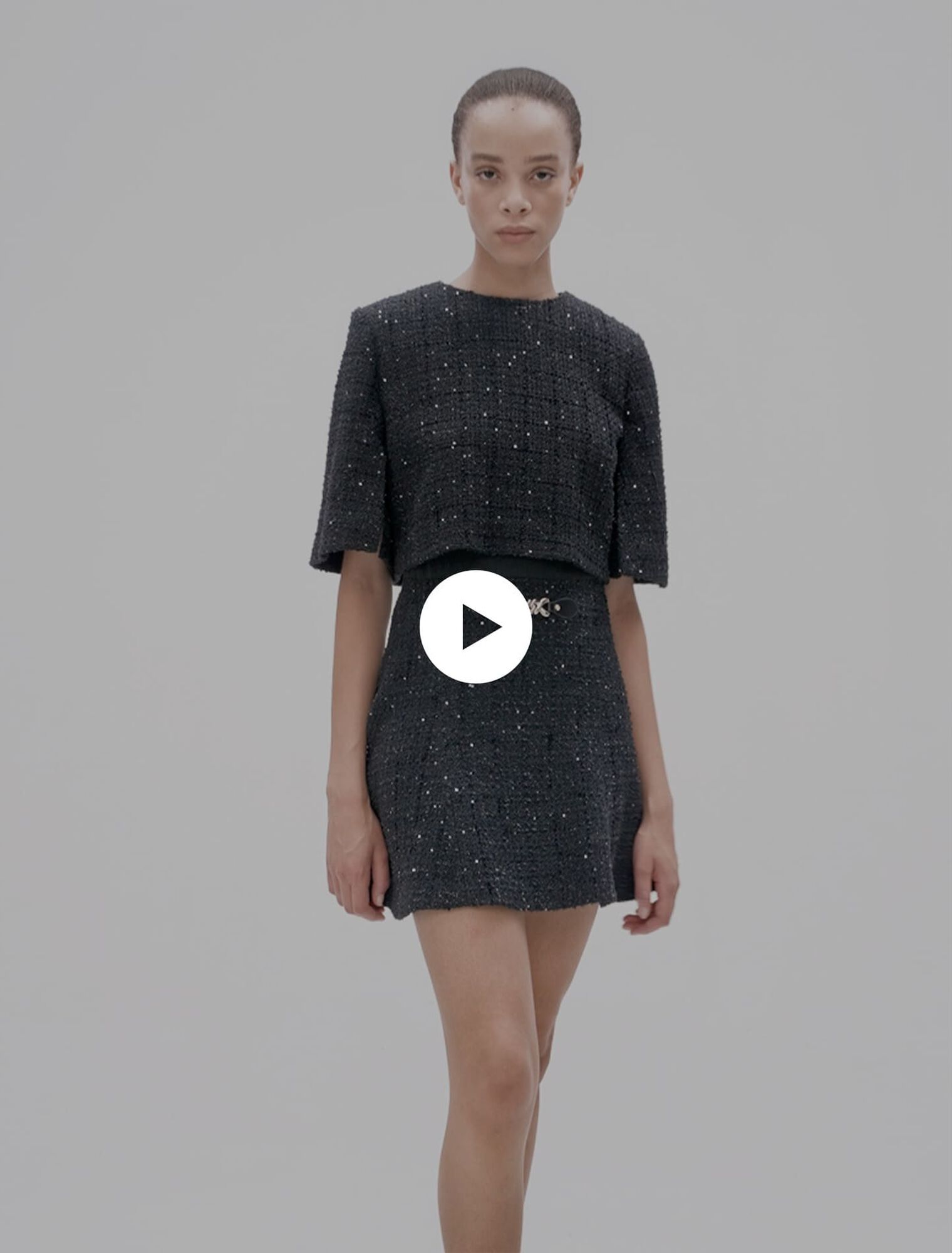 Robe courte 2-en-1 en tweed
