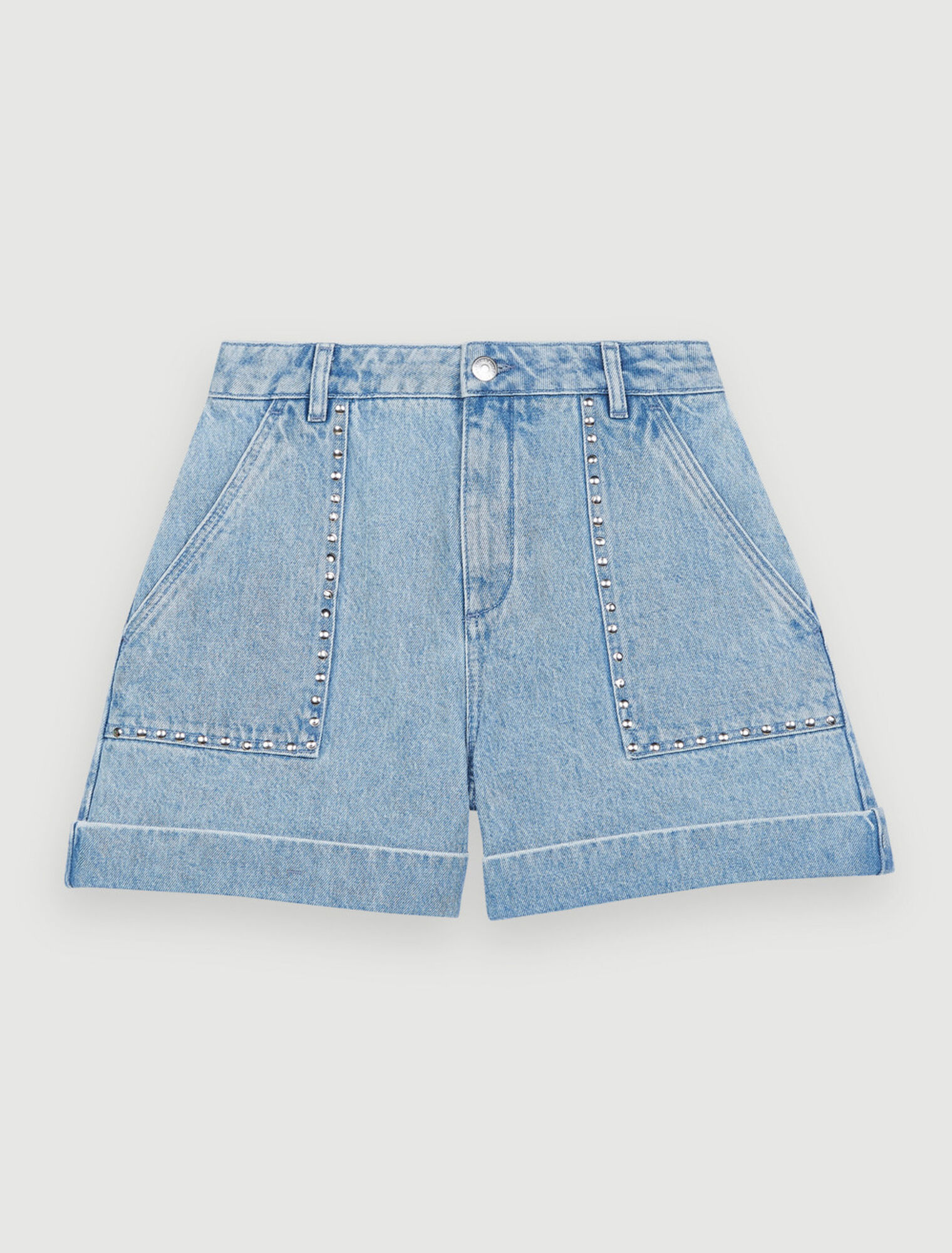 Short en jean à studs