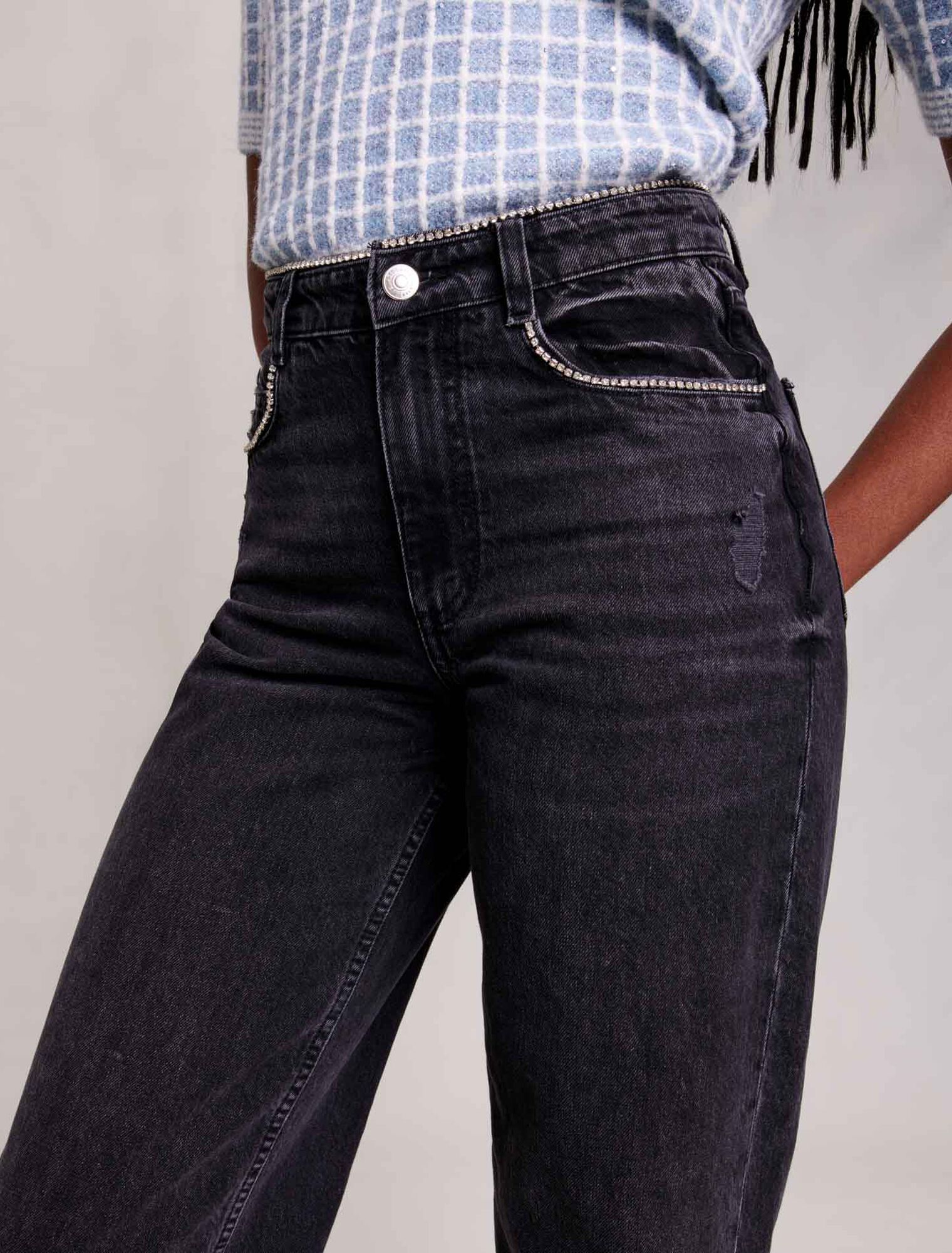 Jean large à strass