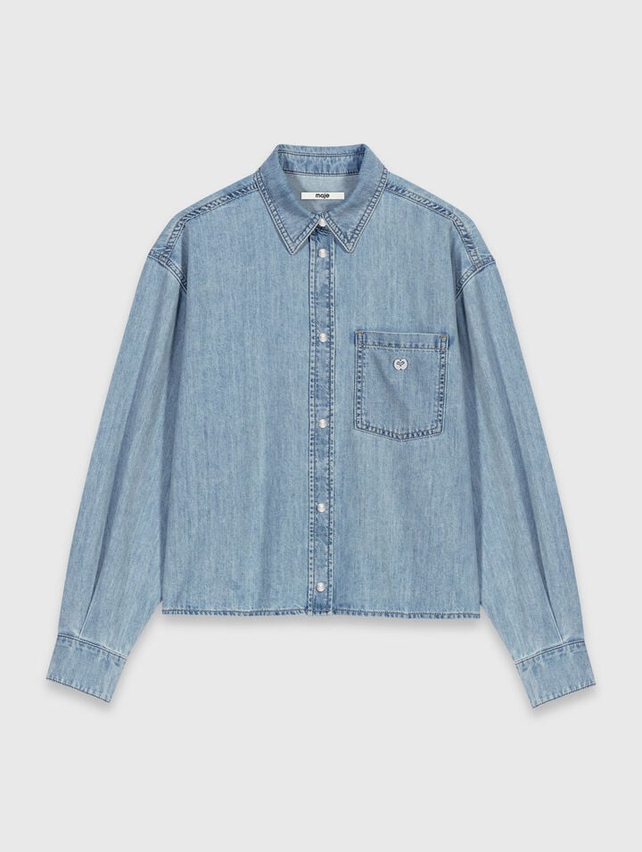 Chemise en denim avec logo