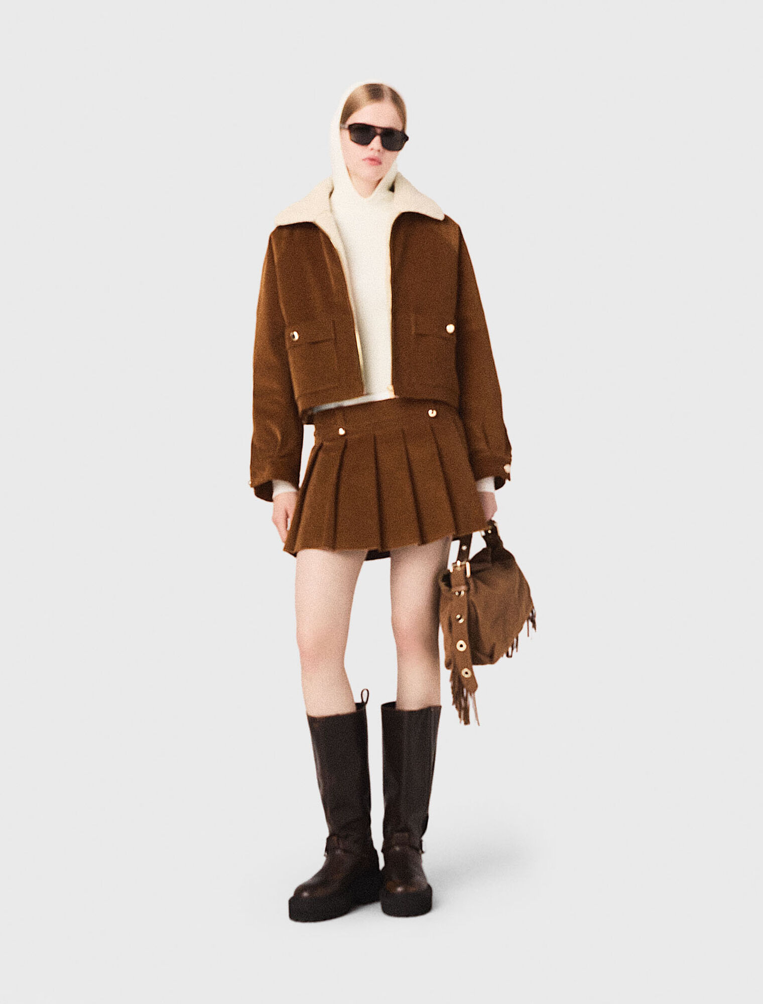 Veste courte en velours côtelé