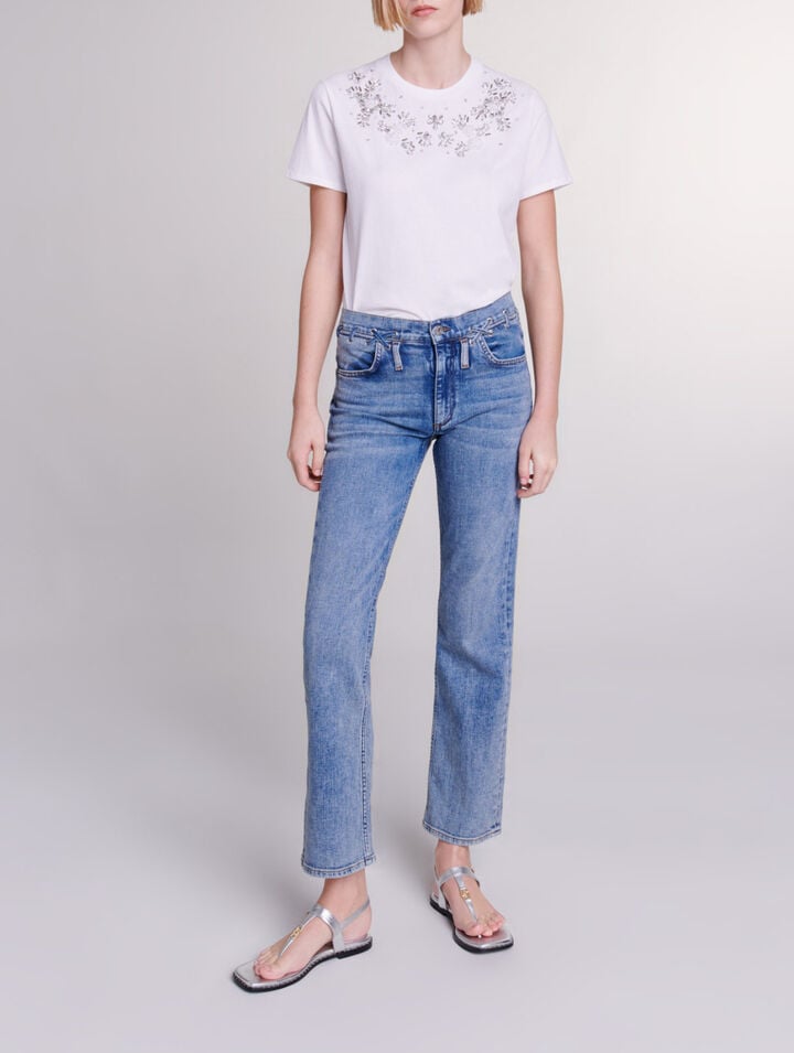 Jean à détails tressés