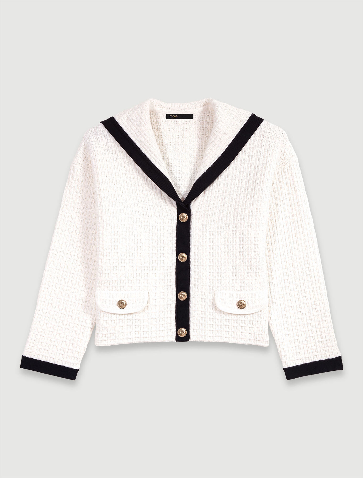 Cardigan contrasté à col