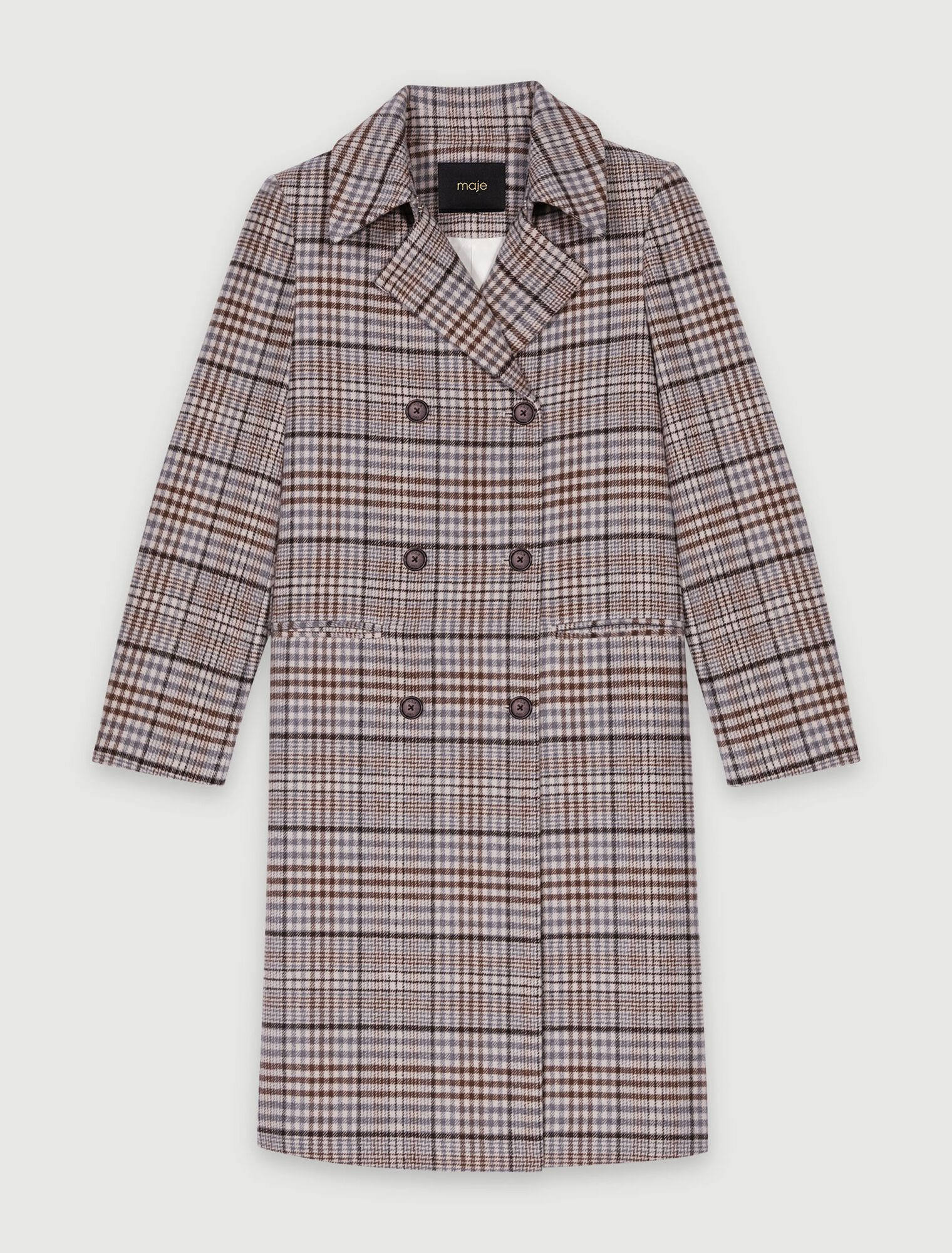 Manteau long à carreaux